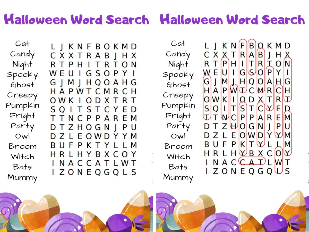 Difficult Halloween Word Search Free Printable
