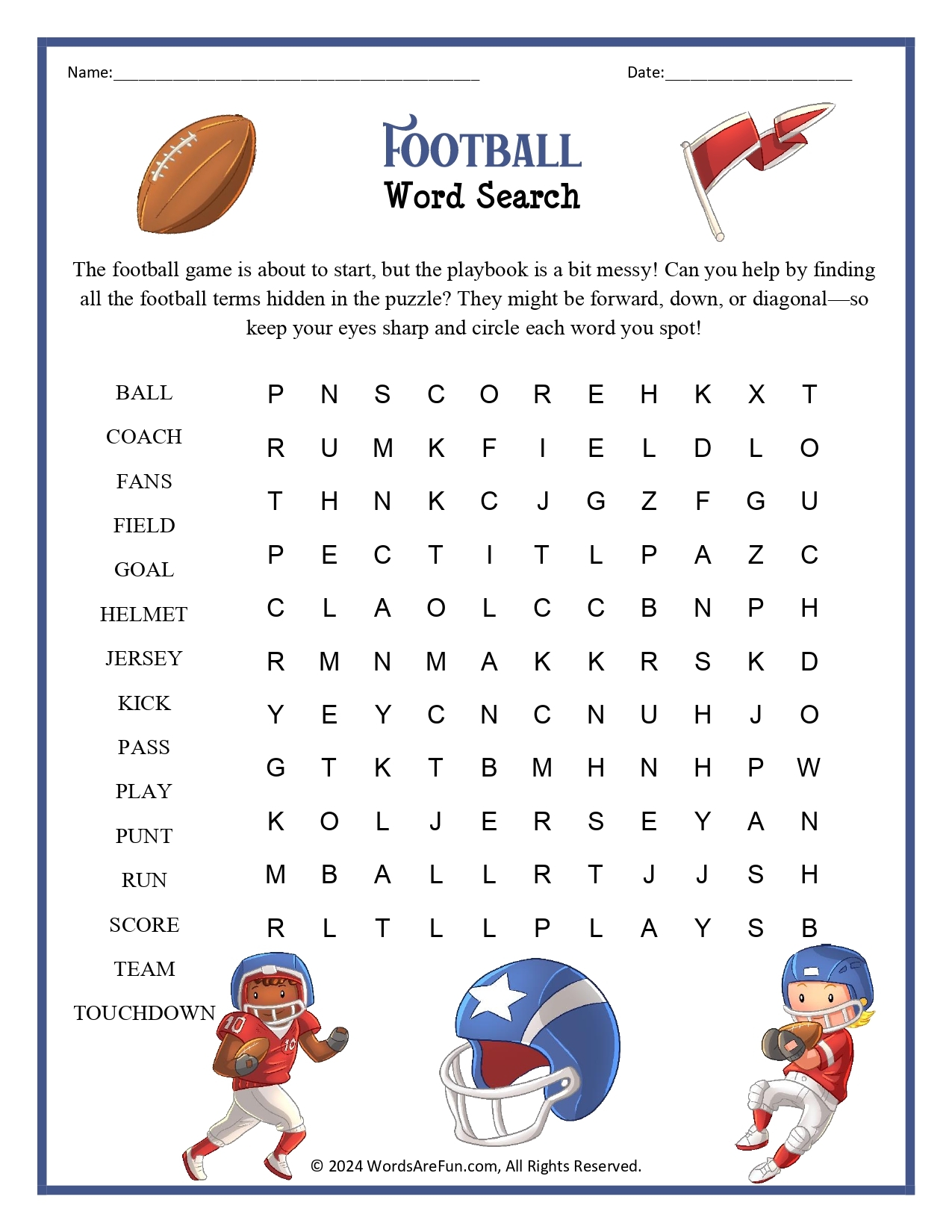 Sports Word Searches