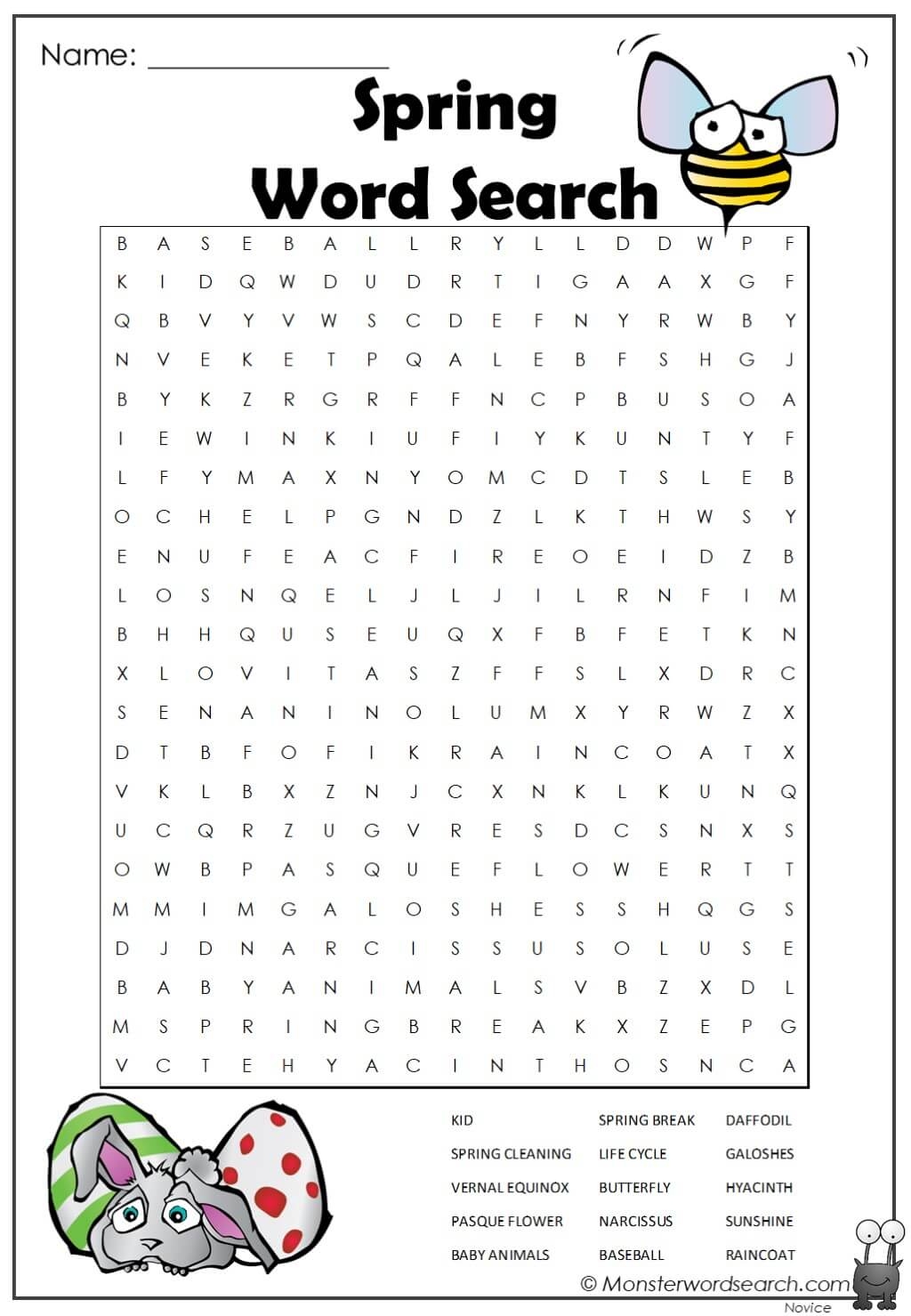 Free Printable Word Searches Spring