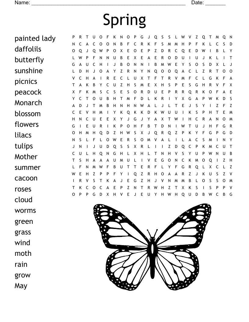 Spring Word Search WordMint