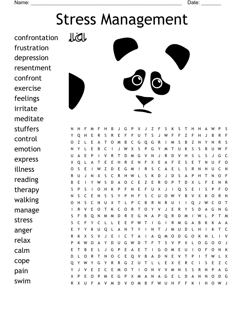 Stress Management Word Search WordMint