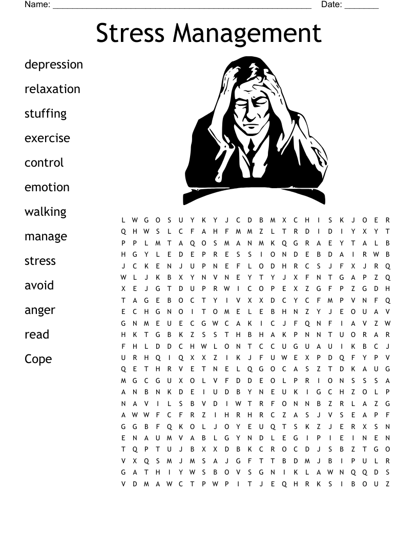 Stress Word Search Printable