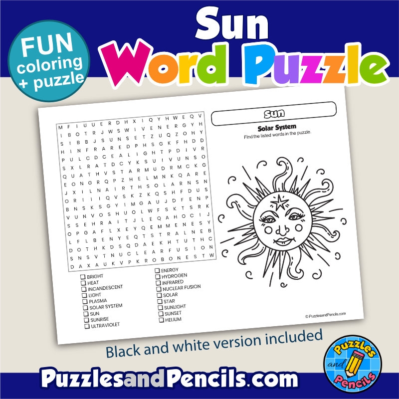 Solar System Word Search Free Printable