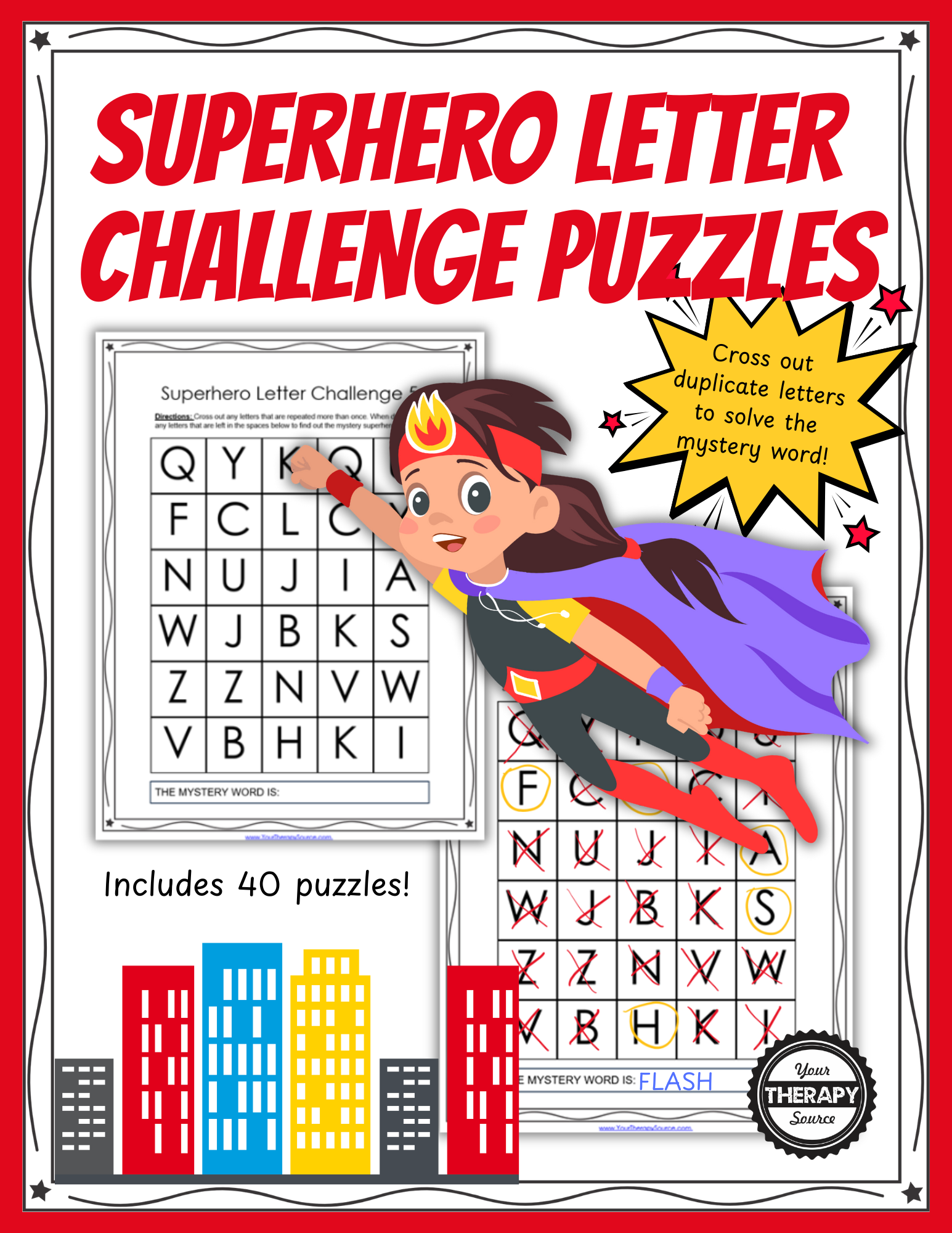 Superhero Letter Challenge Puzzles