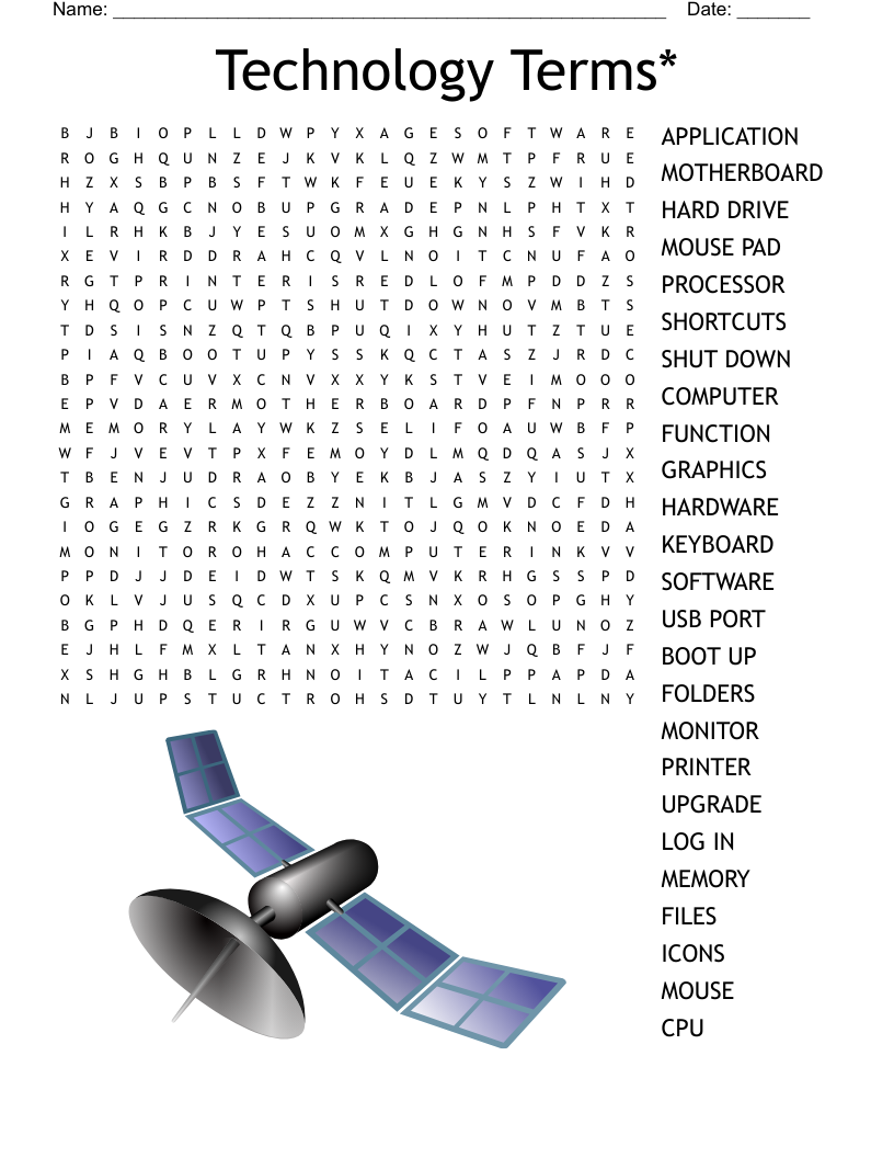 Technology Terms Word Search WordMint