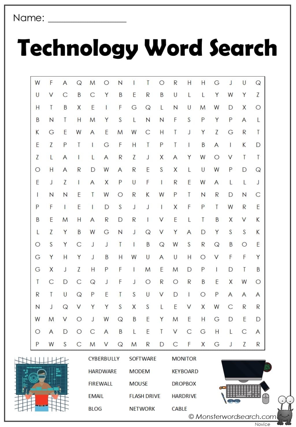 Technology Word Search Printable
