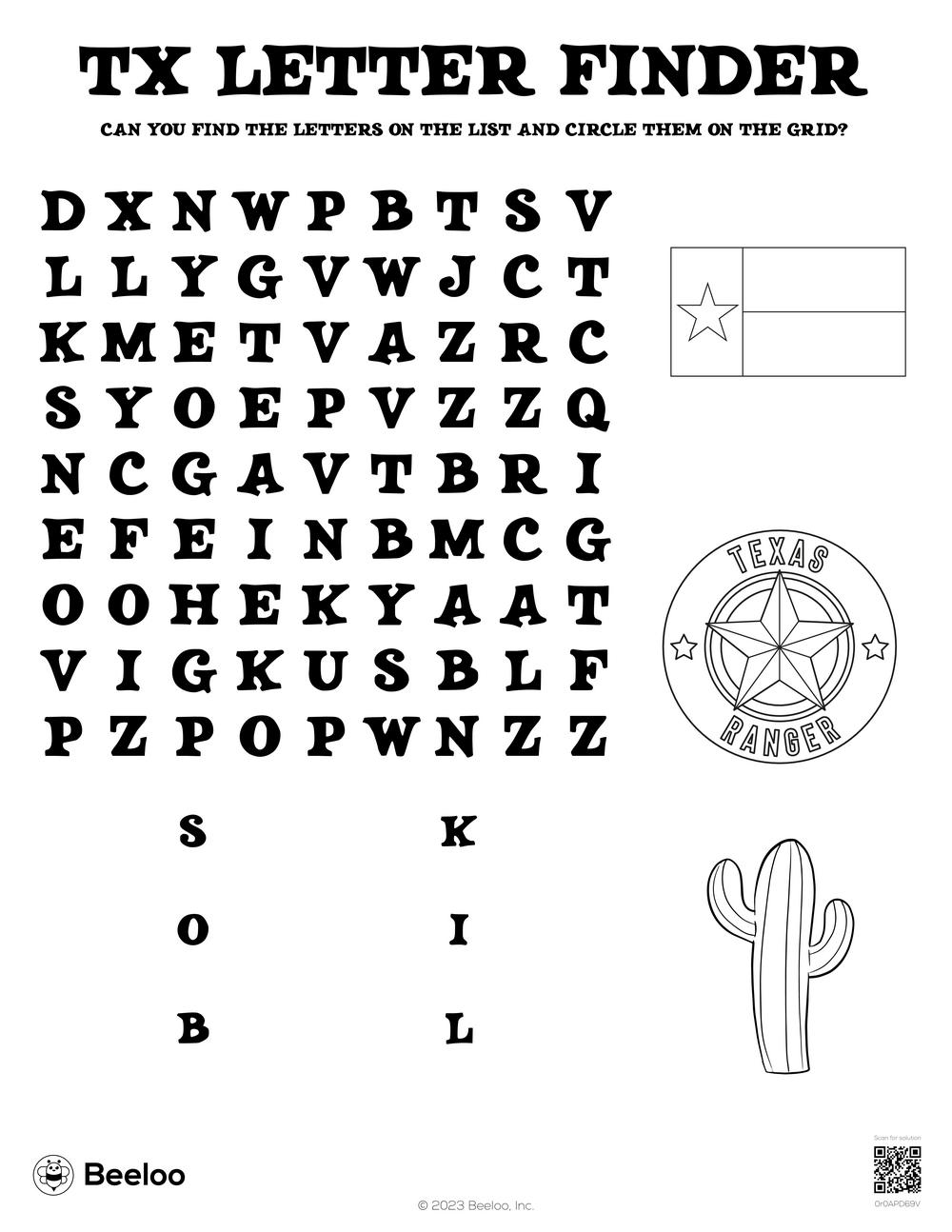 Texas themed Word Searches Beeloo Printable Crafts And Activities For Kids