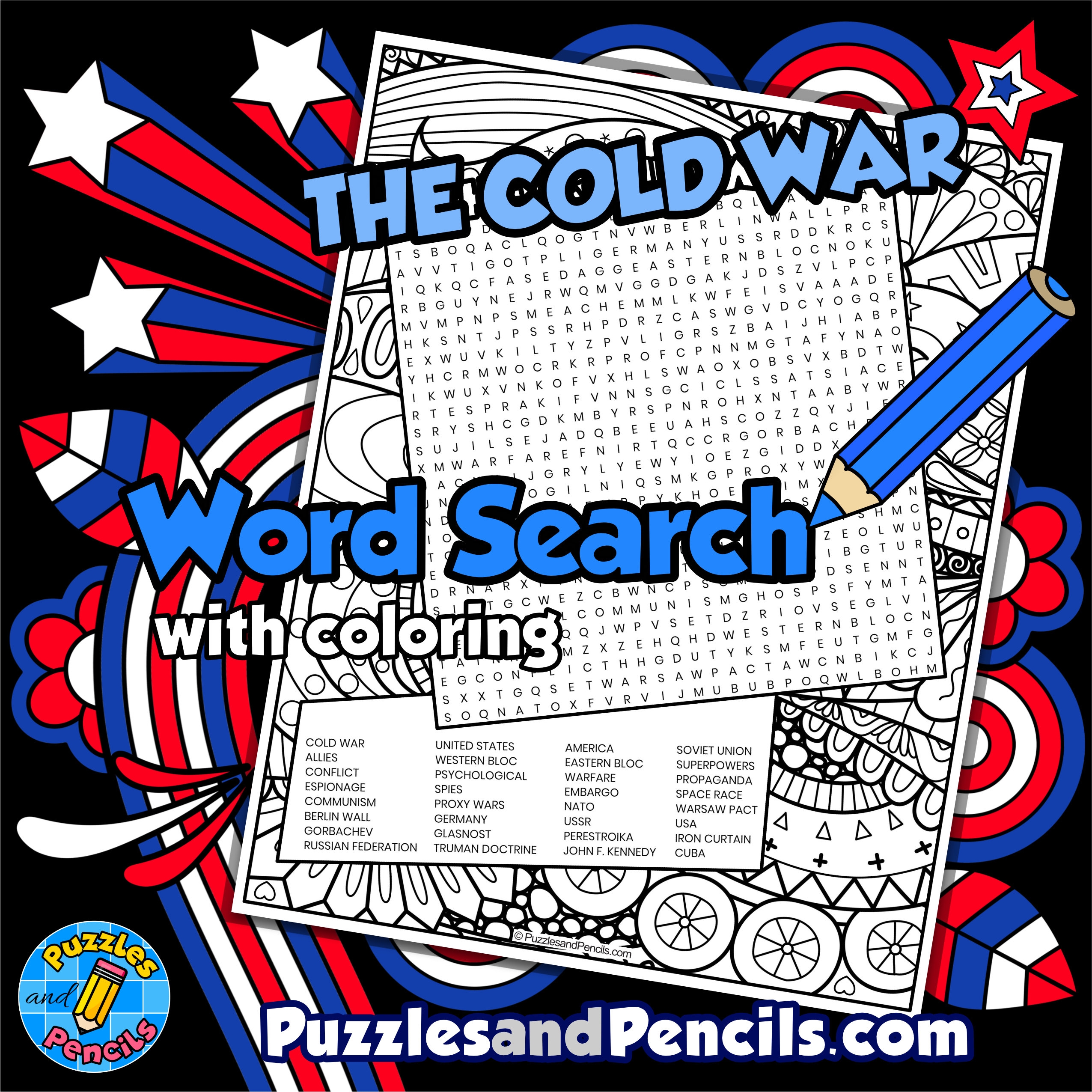 The Cold War Word Search Puzzle With Coloring US History Wordsearch Made By Teachers The Cold War Word Search Puzzle With Coloring US History Wordsearch Made By Teachers