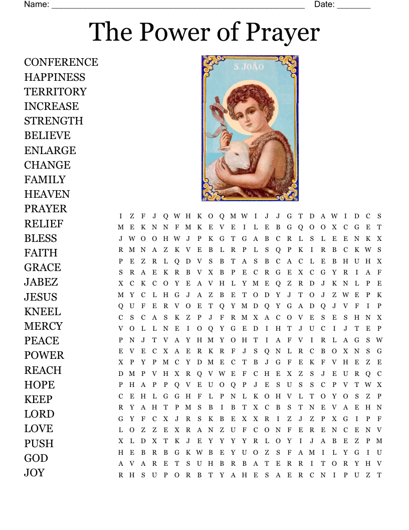 The Power Of Prayer Word Search WordMint
