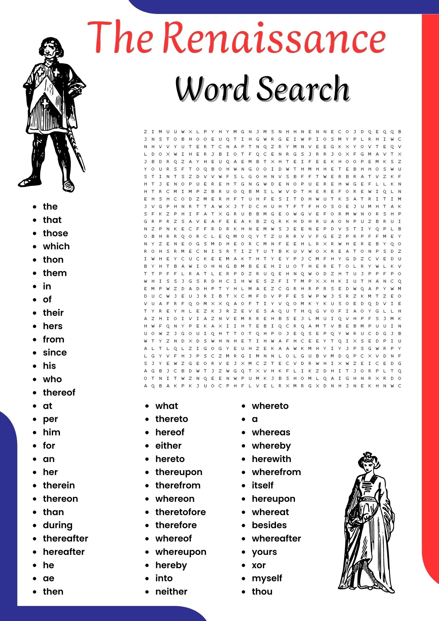 The Renaissance Word Search Puzzle Worksheet Activities For Kids