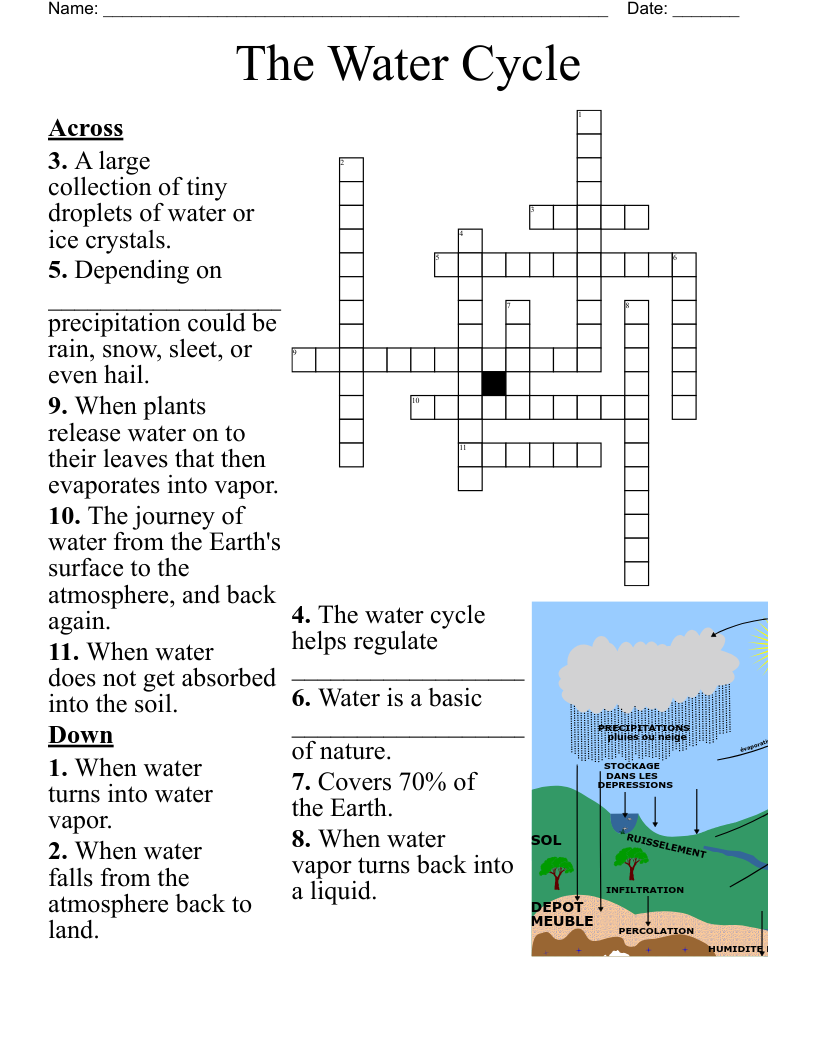 Water Cycle Word Search Printable