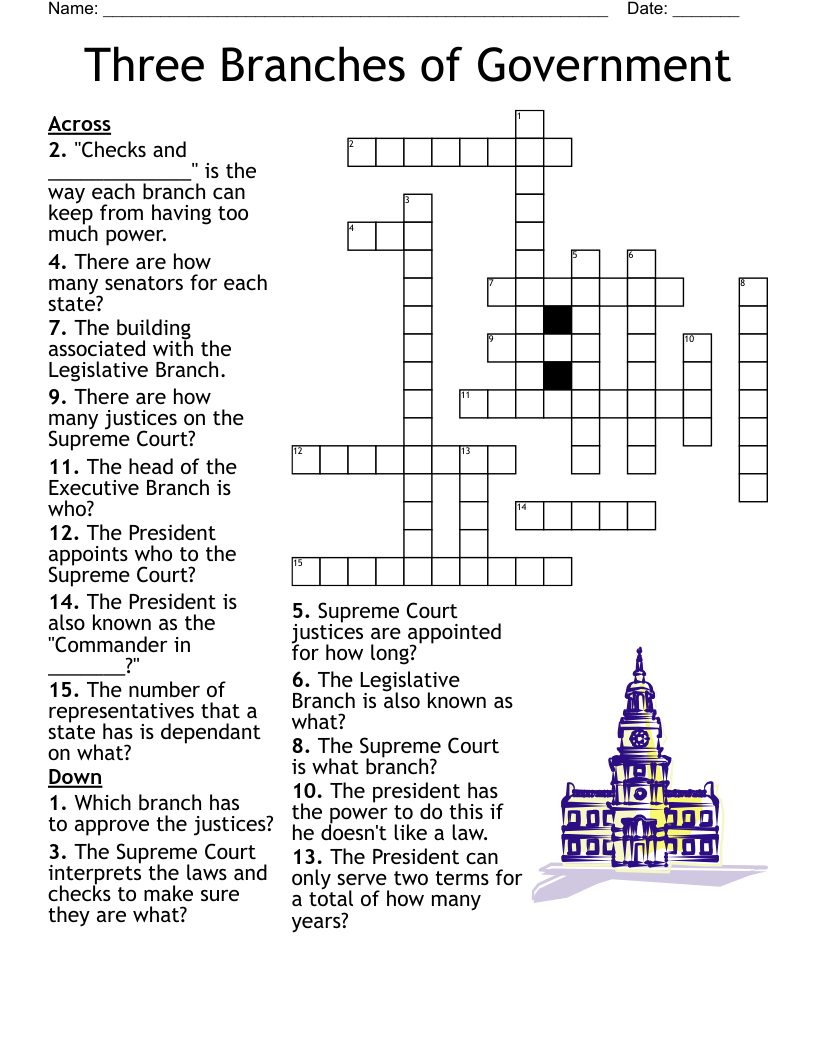 Three Branches Of Government Word Search WordMint
