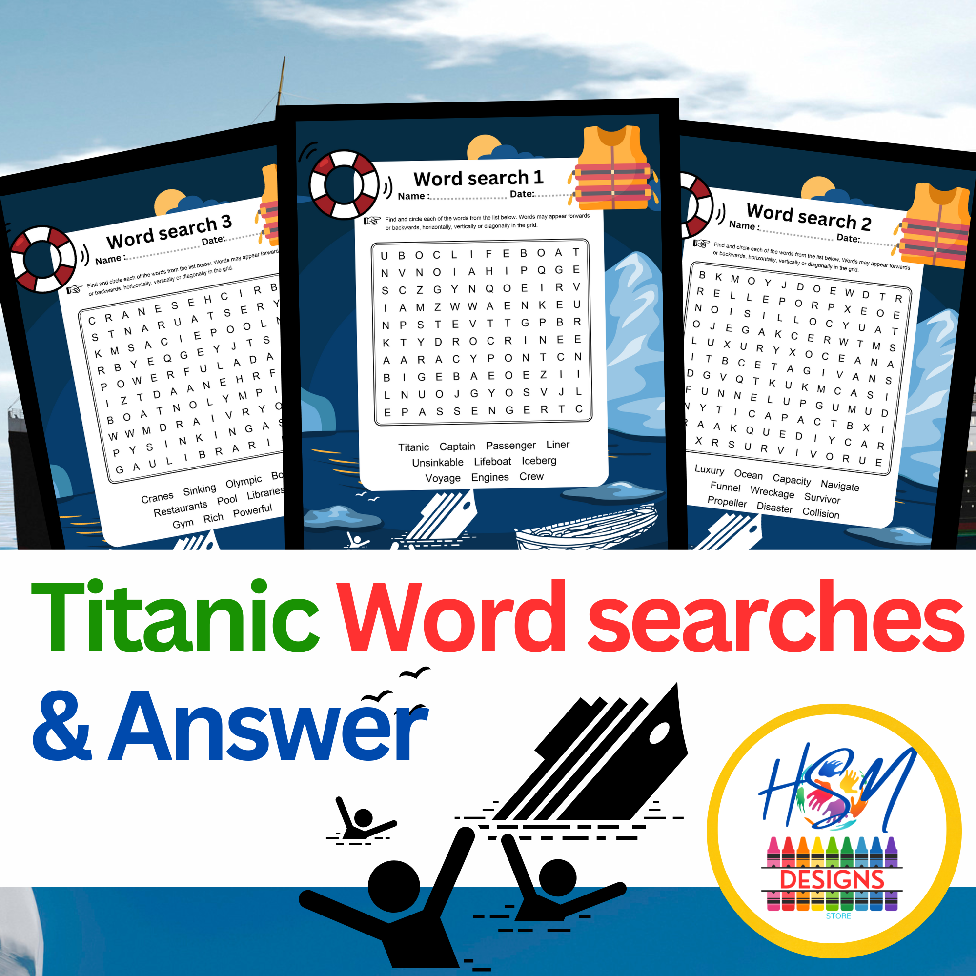 Titanic Word Search Printable