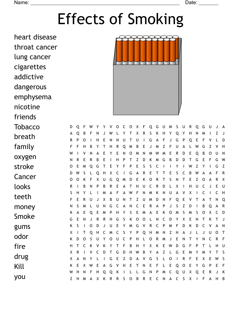 Tobacco Word Search WordMint