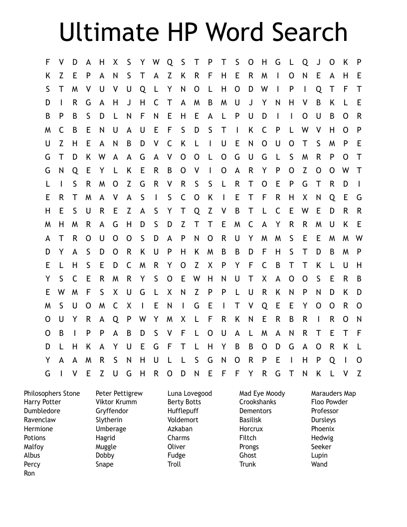 Ultimate HP Word Search WordMint