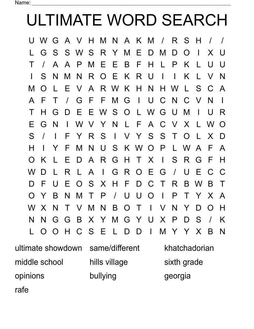 Ultimate Word Search Printable