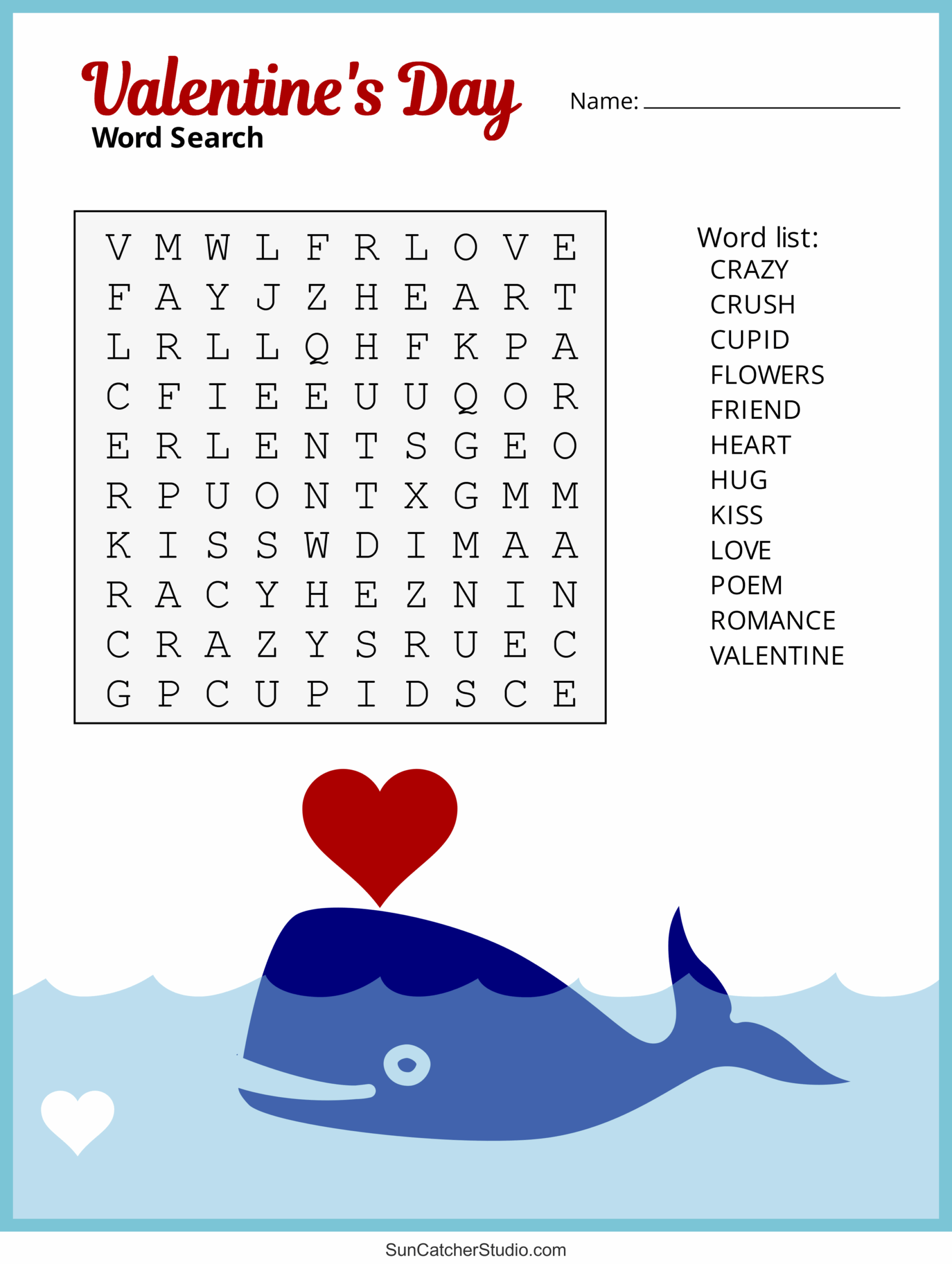 Valentine s Day Word Search Free Printable PDF Puzzles Free 