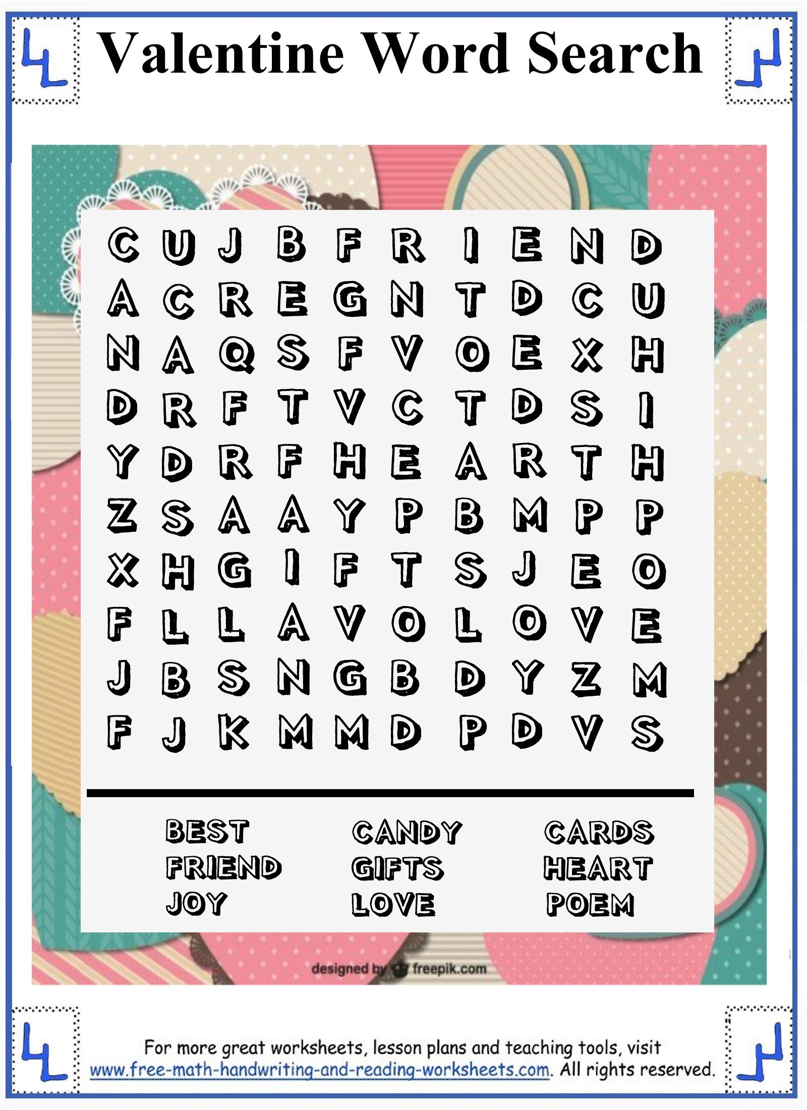 Reading Word Search Printable
