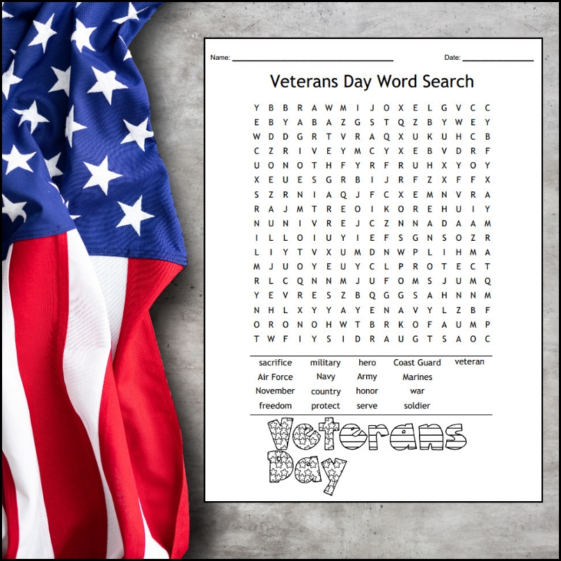 Veterans Day Word Search My Teaching Library MyTeachingLibrary