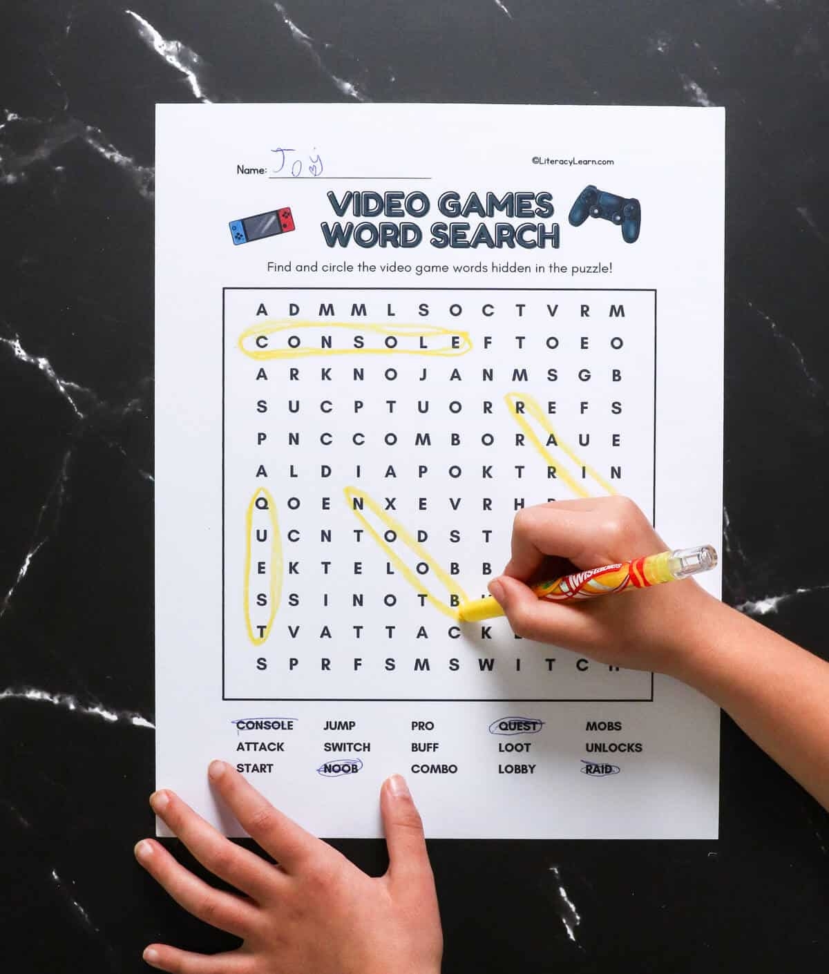 Video Game Word Search Printable