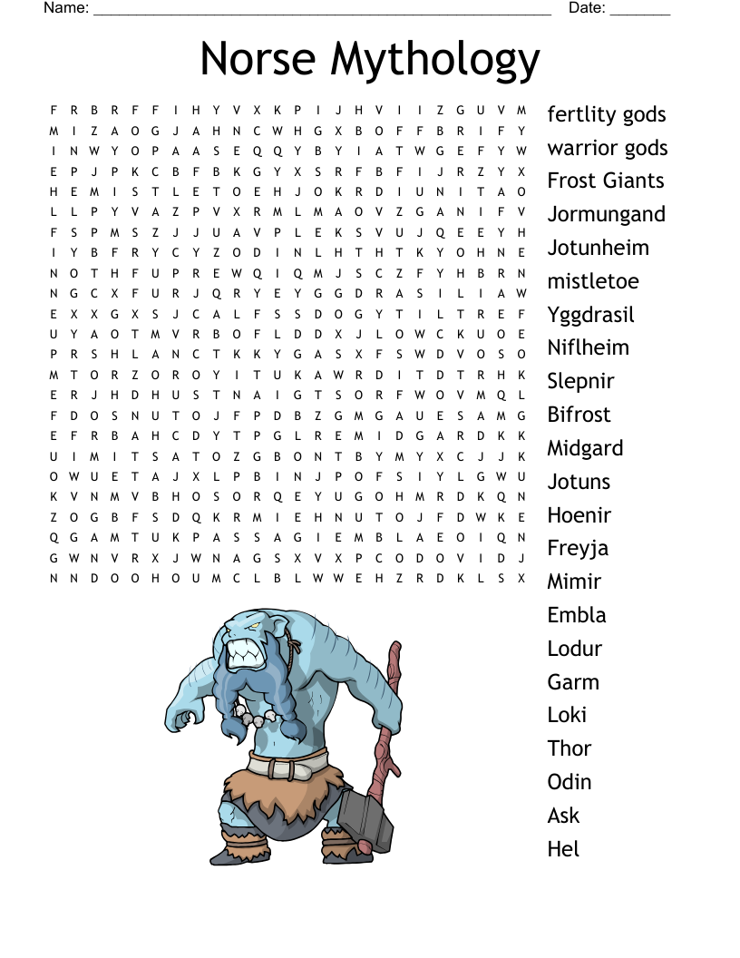 Viking Word Search WordMint