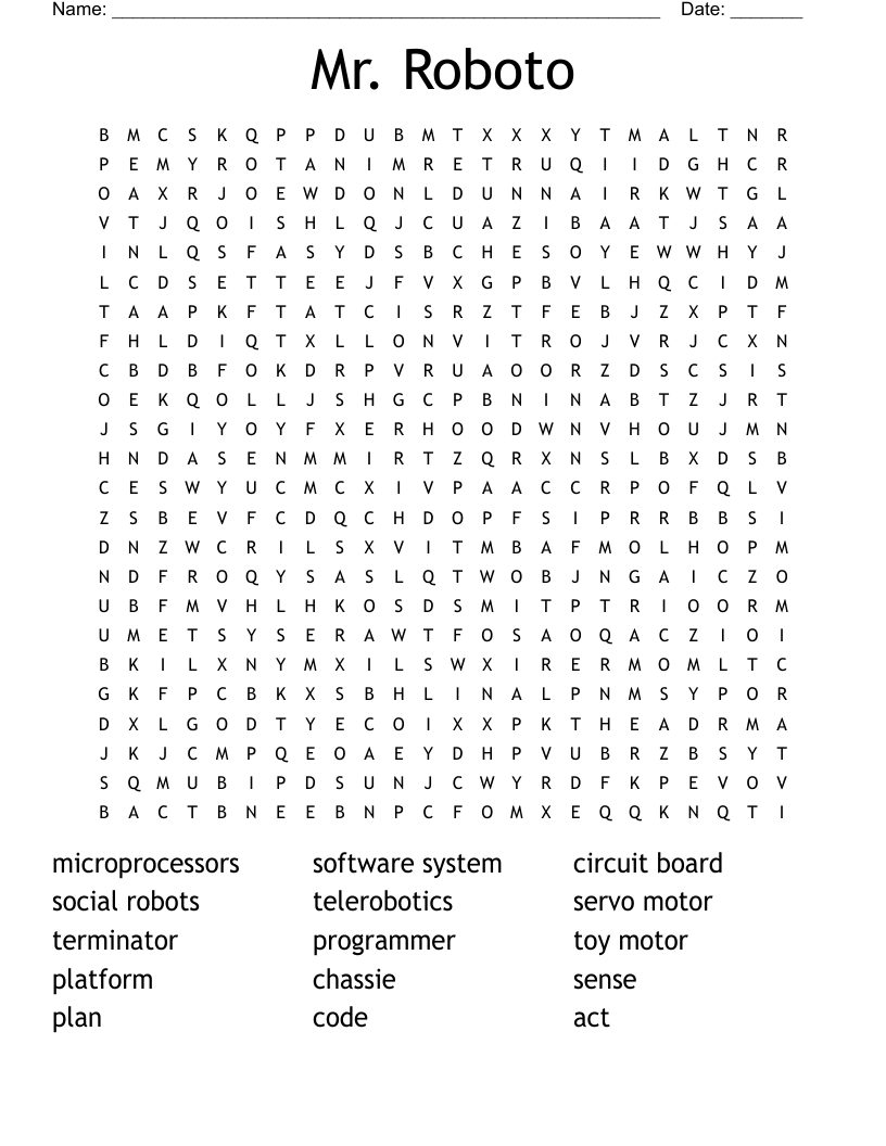 Word Search For 6th Graders Printable