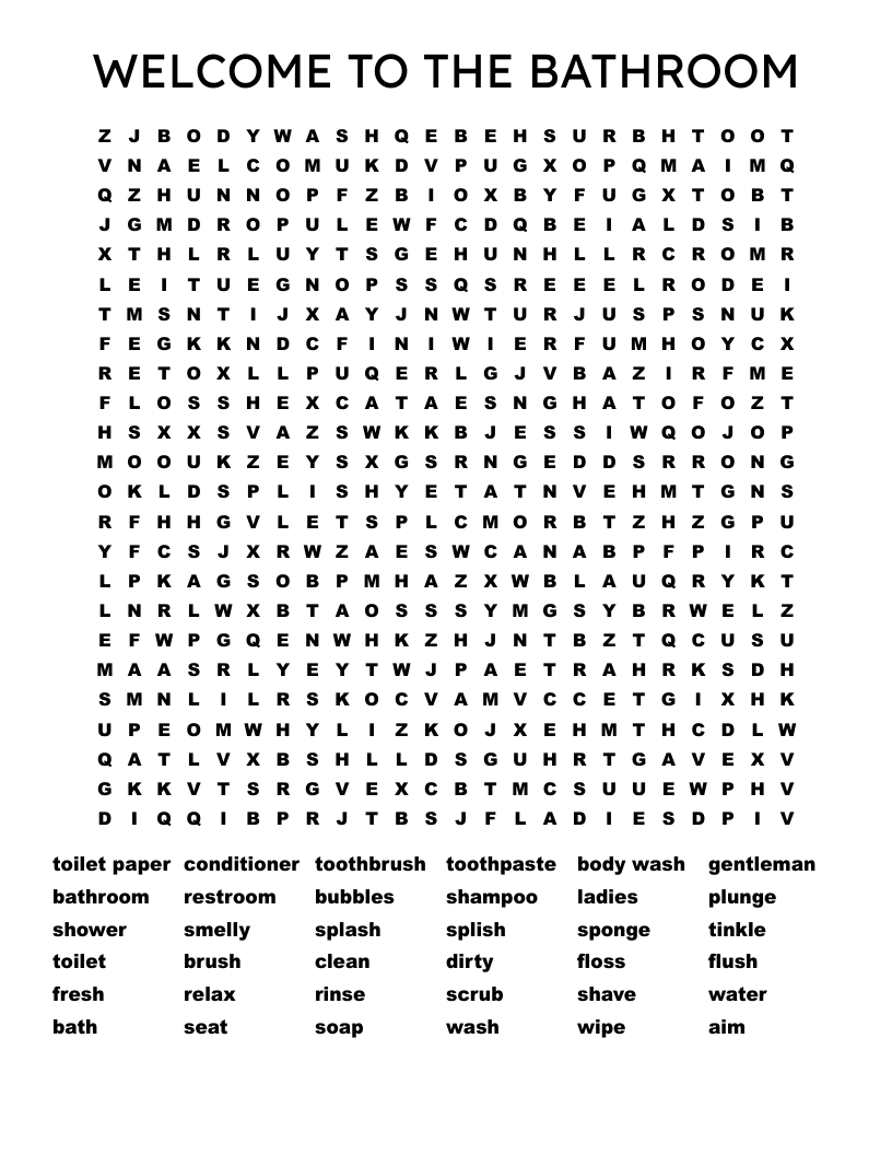 Dirty Word Search Printable