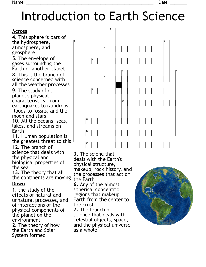 Earth Science Word Search Printable
