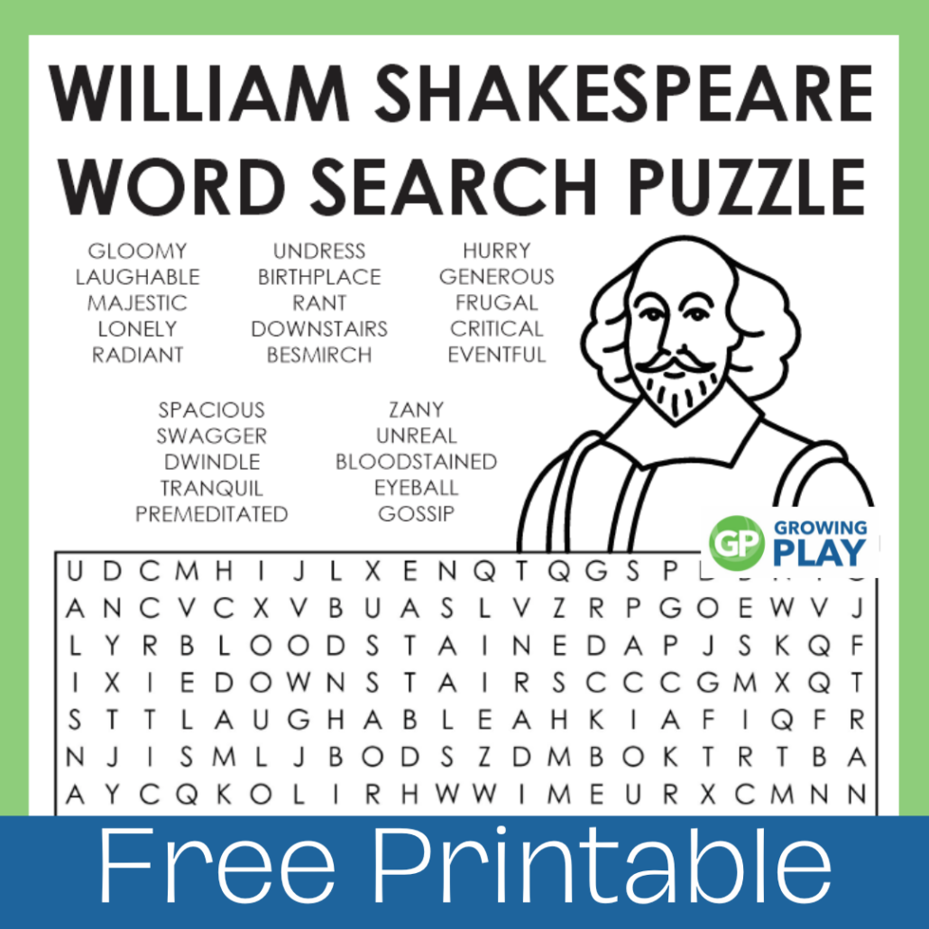 Shakespeare Word Search Printable