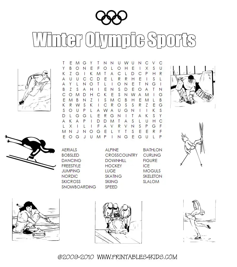 Word Search Olympics Printable