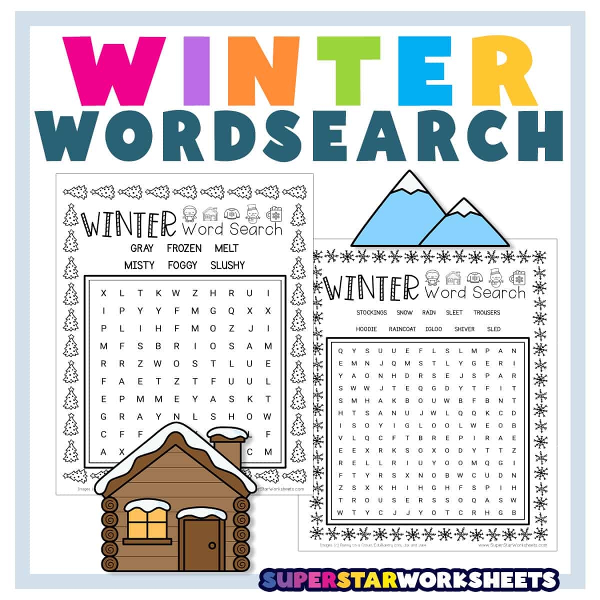 Winter Word Search For Kids Printable