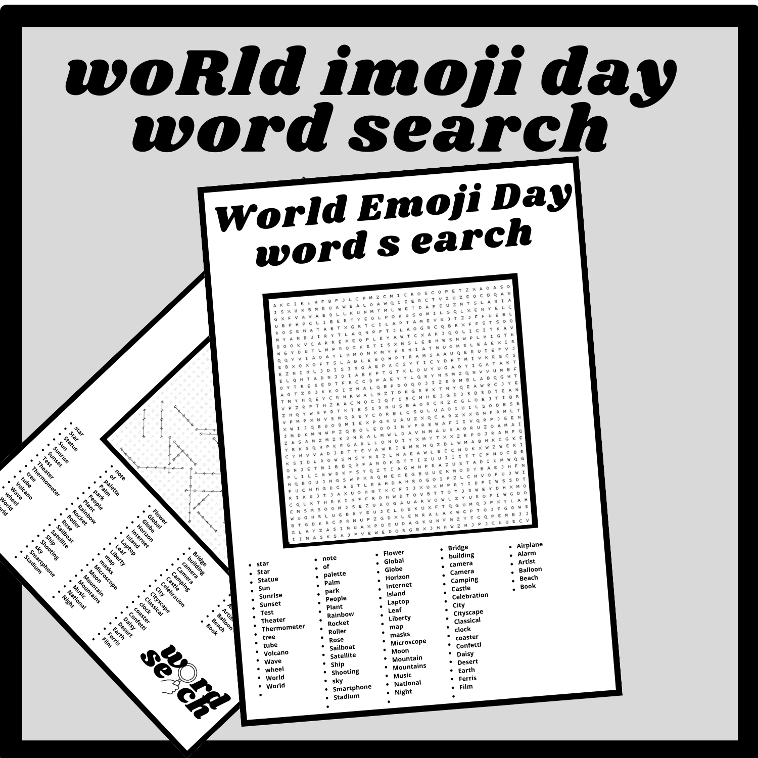Emoji Word Search Printable