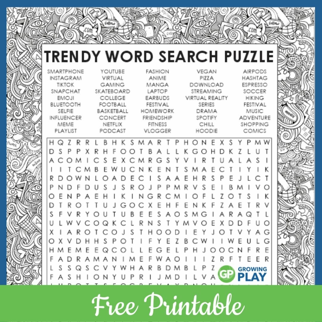 Free Printable Word Searches For Teens