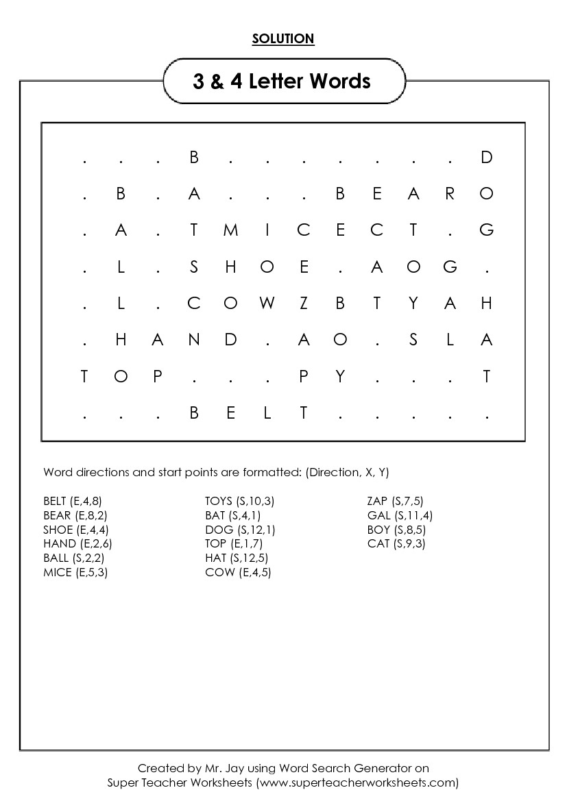 Random Word Search Printable
