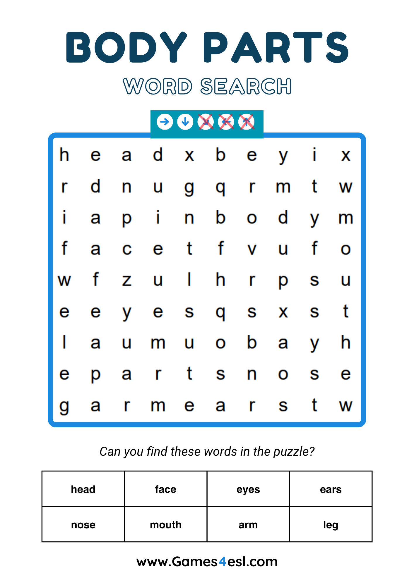 Esl Word Search Puzzles Printable