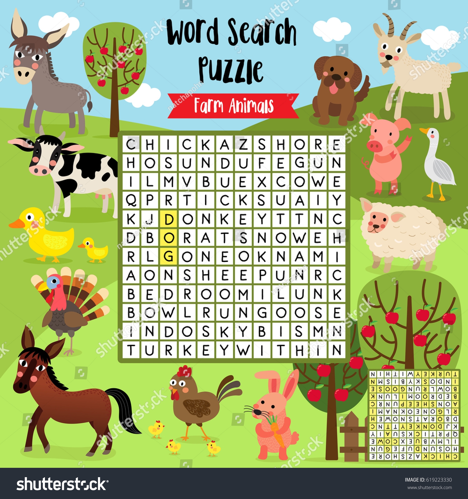 Farm Animal Word Search Printable