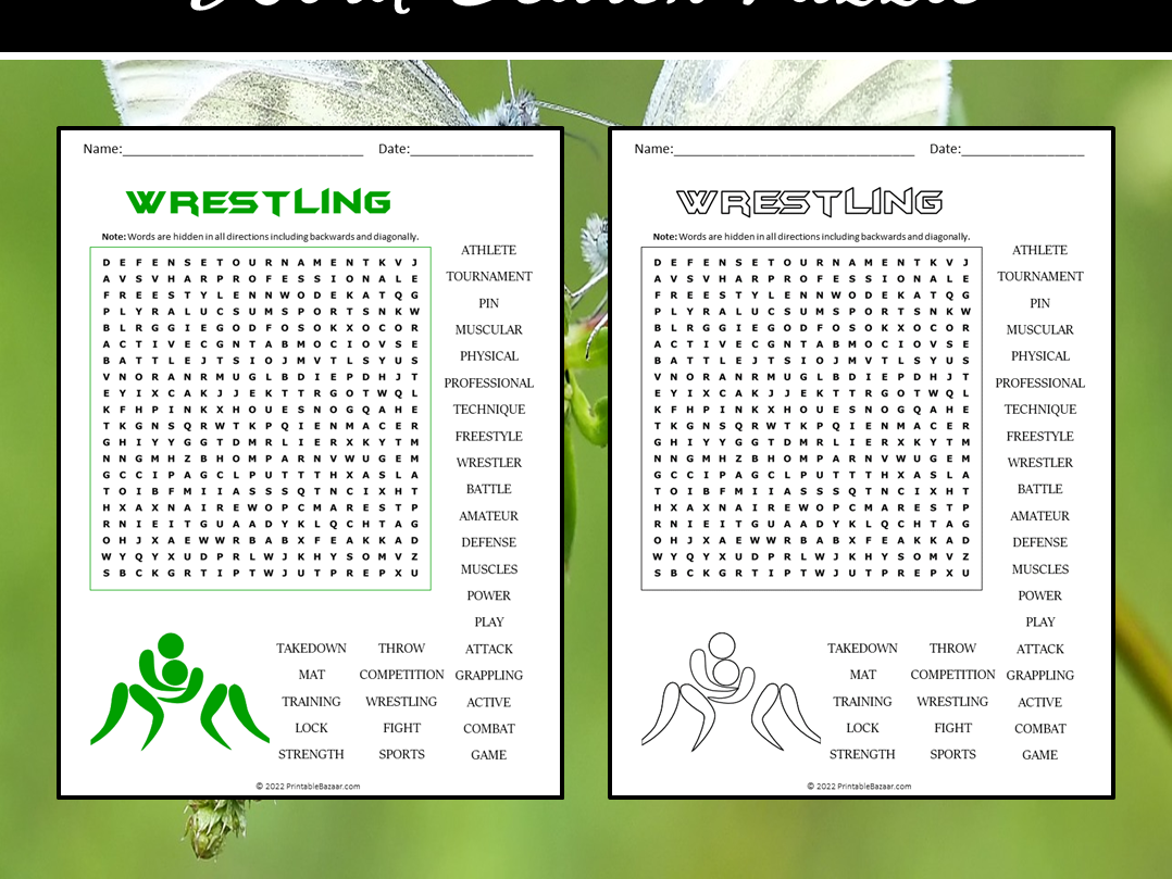 Wrestling Word Search Printable