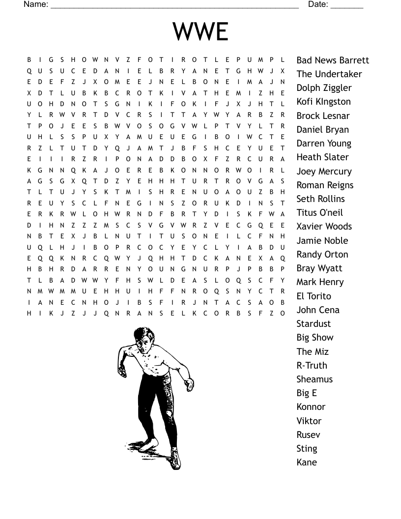 Wrestling Word Search WordMint